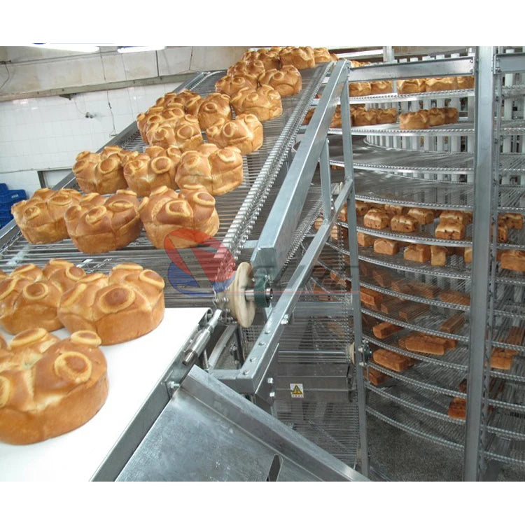 Spiral Cooling Conveyor System/Quick Frozen Bread Spiral Freezer Machine