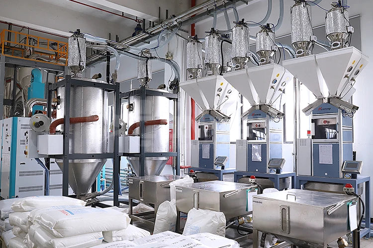 Automatic Plastic material handling solutions transport conveyor weighing dosing mixing system for Injection Molding Industry
