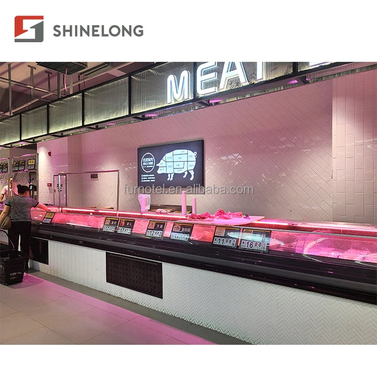 Commercial Refrigerators Supermarket Display Showcase Refrigerators Display Fridge Seafood Frozen Food Glass Doors Freezer