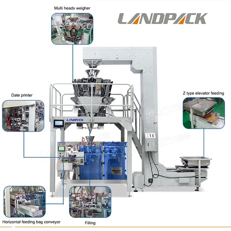 Horizontal Pecan Premade Preformed Zipper Bag Pouch Packaging Packing Machinery Machine