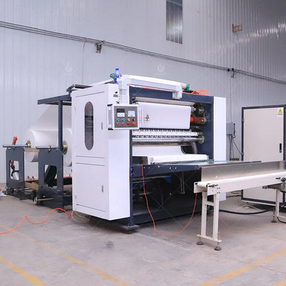 Fully Automatic V Fold Facial Tissue Manufacturing Machine Makeup Remover Soft Cotton Tissue Dry Wipes Making Packing Equipment