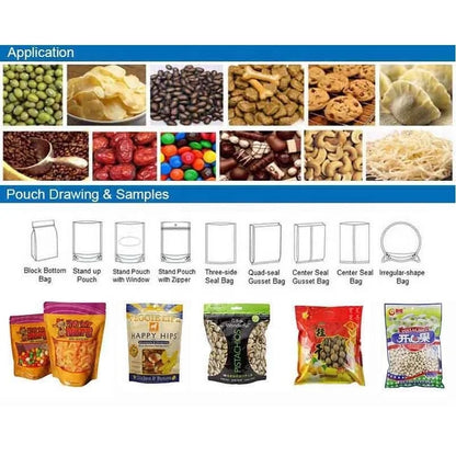 Horizontal Pecan Premade Preformed Zipper Bag Pouch Packaging Packing Machinery Machine
