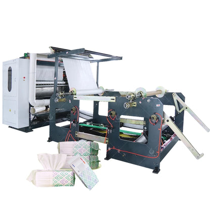 Fully Automatic V Fold Facial Tissue Manufacturing Machine Makeup Remover Soft Cotton Tissue Dry Wipes Making Packing Equipment