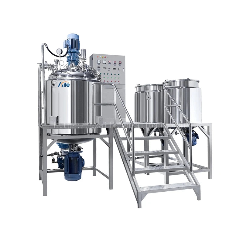 1000L emulsifying vacuum pot with oil and water pot can be customized to produce creams gels and skin care products