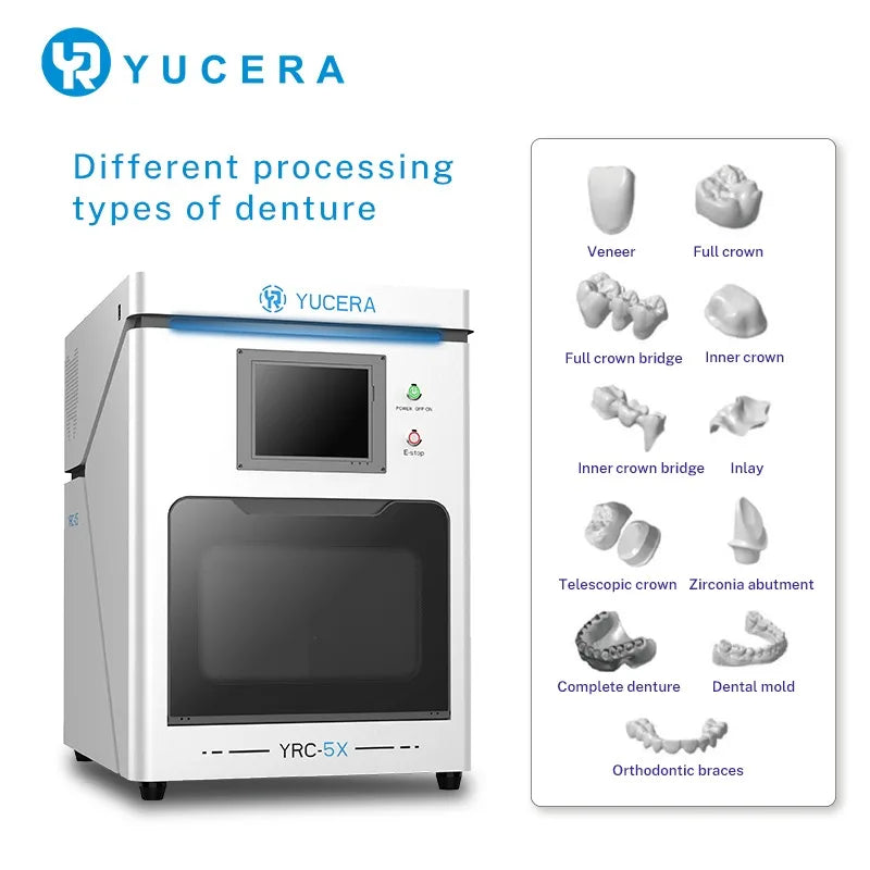 Dry milling machine Yucera 5X CAD CAM equipment for dental zirconia block PMMA wax disc manufacturer with factory price