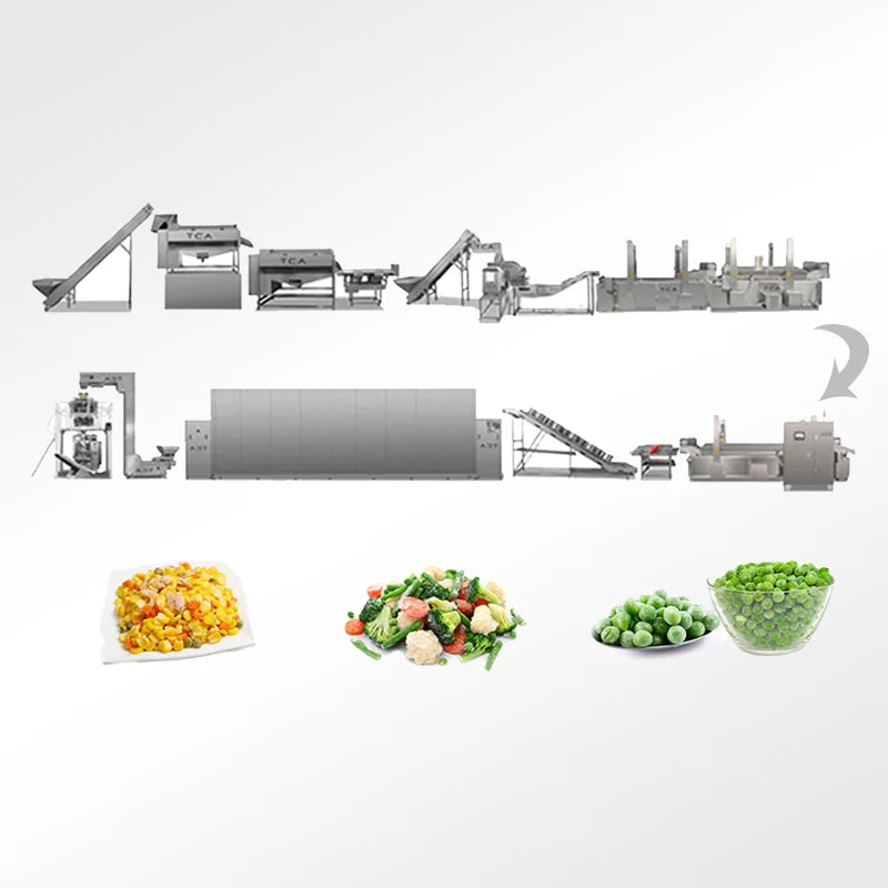 TCA automatic carrots mushrooms vegetable and fruit chopper blanching machine heavy duty production line