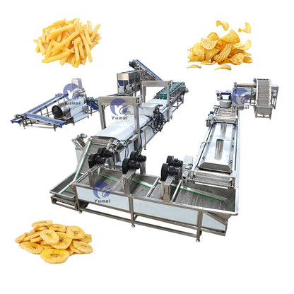 Fully Automatic Frozen French Fries Production Line Wave Zigzag ShapeCassava Fresh Finger Potato Chips Making Machine