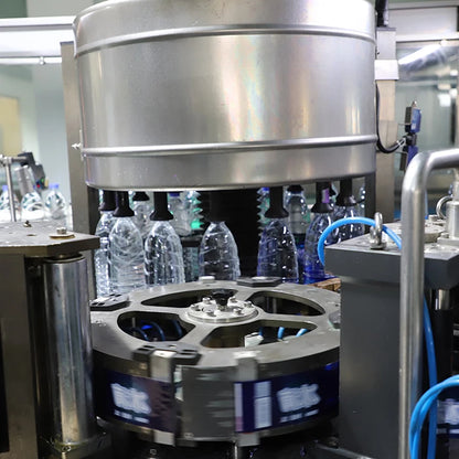 The complete water production line includes blowing/Water treatment/filling/labelling/wrapping machines