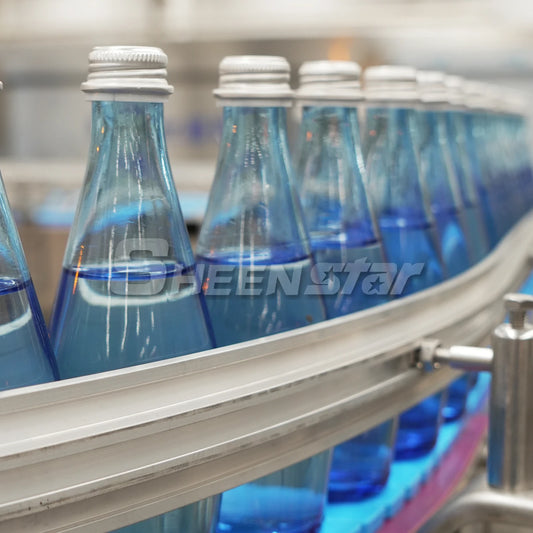 Fully automatic glass bottle washing filling capping packing machine