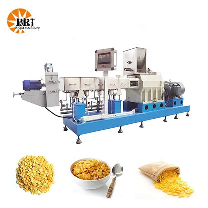 breakfast cereal manufacturing production line price corn flakes cereals processing drying extruder machine