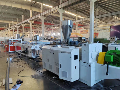 Fosita Plastic PVC WPC Conical Twin Screw Extruder Double Screw Extruder for Profile Pipe