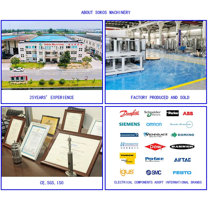 Sokos Automatic Complete 10000BPH Bottled Mineral Water Filling Line For Small Factory