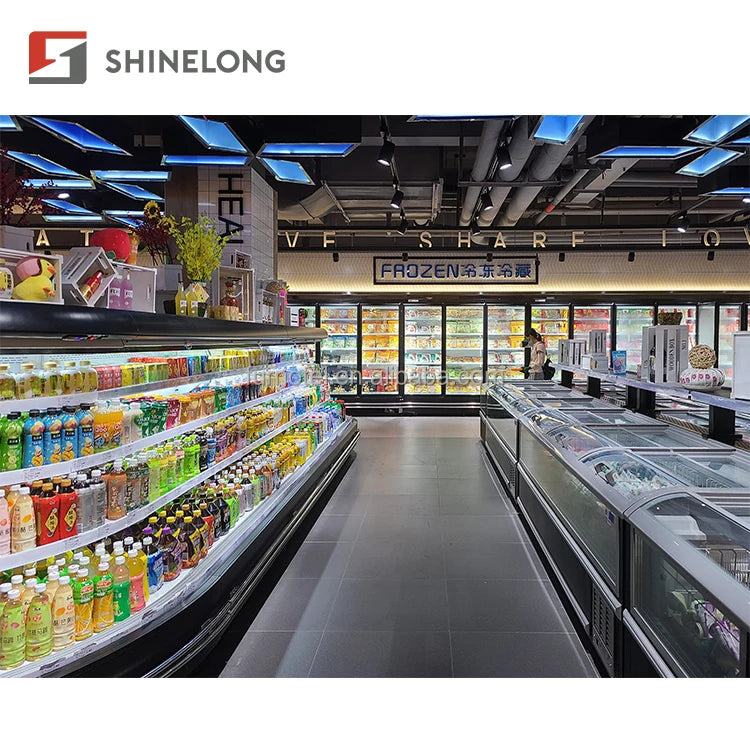 Commercial Refrigerators Supermarket Display Showcase Refrigerators Display Fridge Seafood Frozen Food Glass Doors Freezer