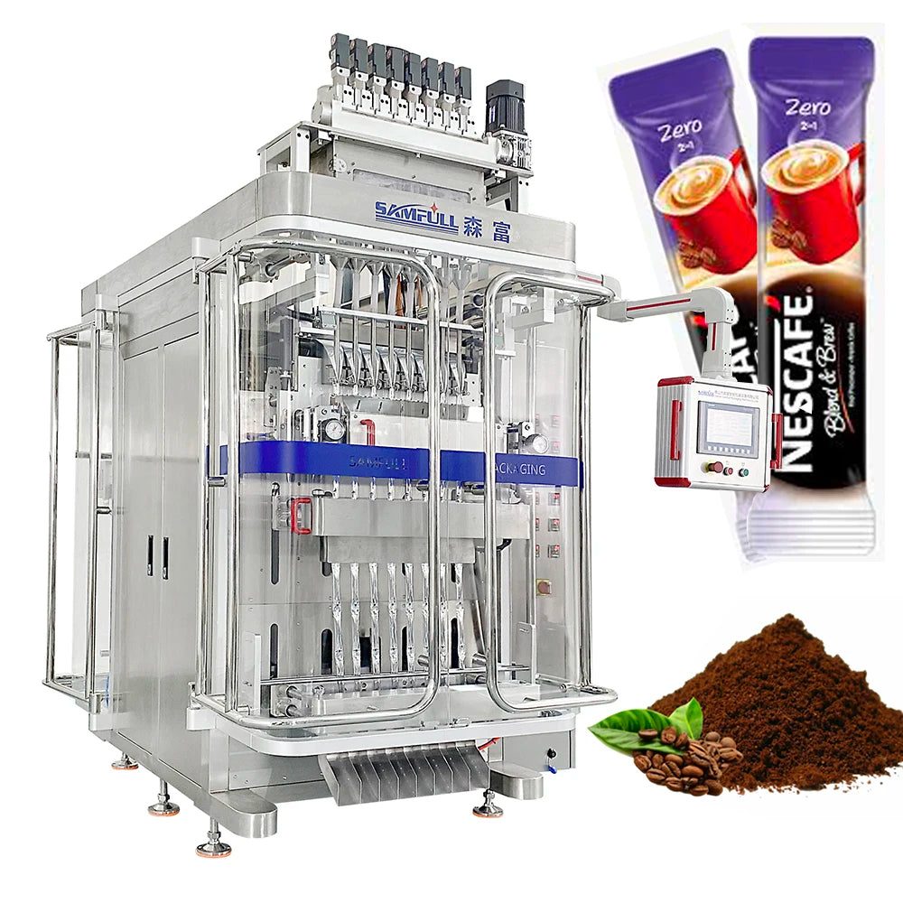 Samfull automatic multi lane instant coffee packing machine spice powder package machine sachet coffee filling packaging machine