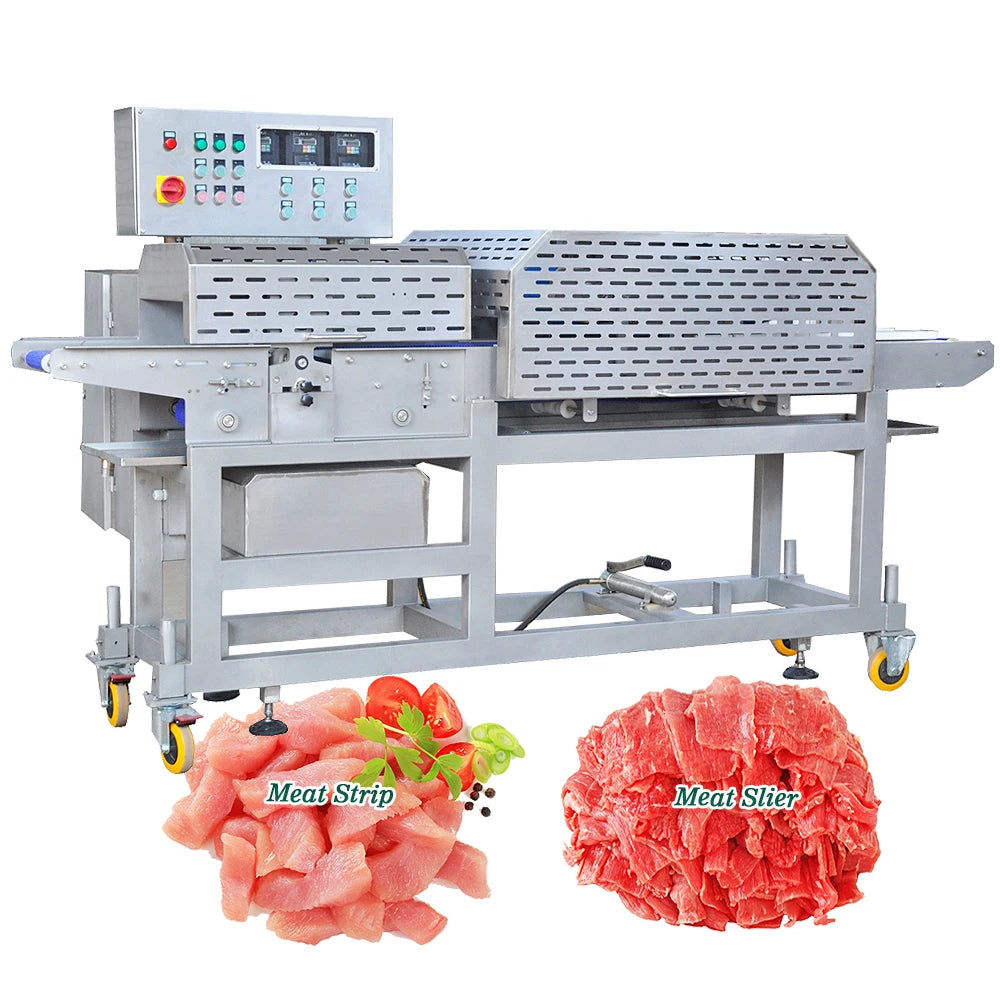 Industrial Automatic Cow Goat Pork Beef Slicing Chicken Meat Cutting Machine for export