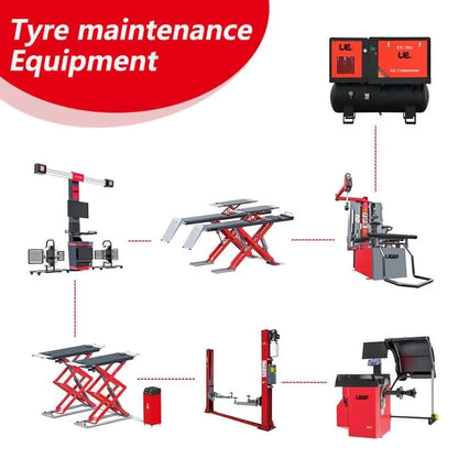 Car maintenance solution tire changer and balancer combo