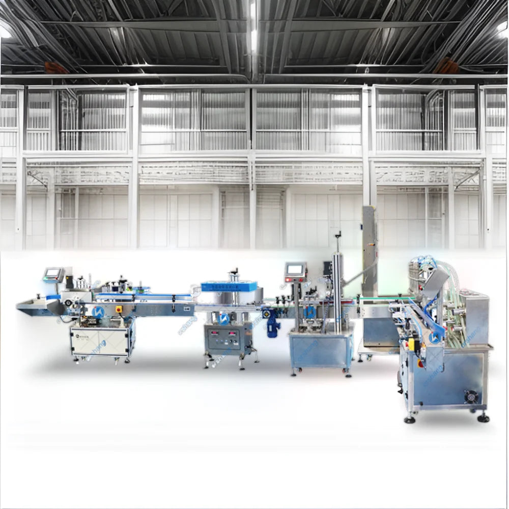 Automatic Bottling Production Line for Beverages and Juice for Vodka Wine round Can Liquid Filling Packaging