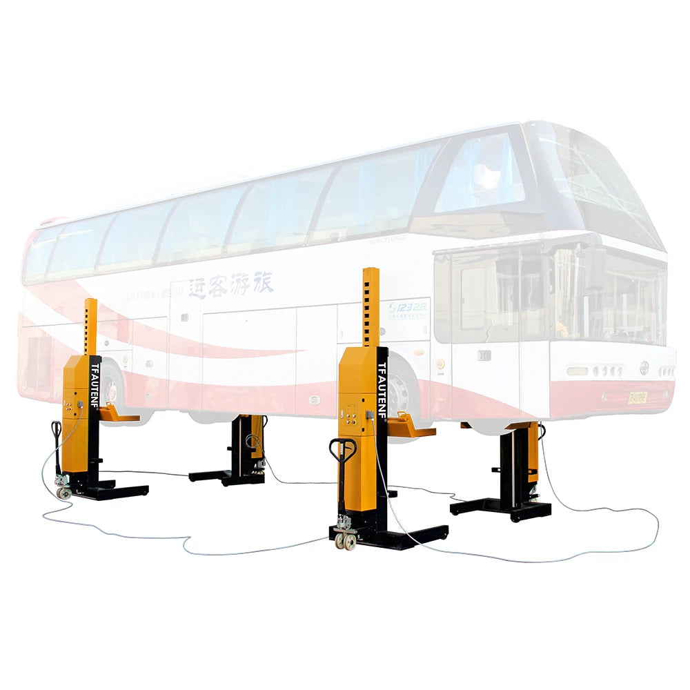 AUTENF 30 ton four columns commercial heavy duty truck lift electrical hydraulic 4 post car lift cabled bus lifter with ce