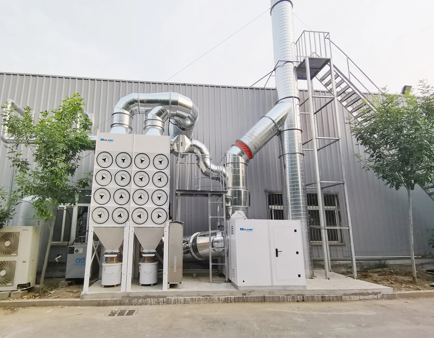 Large air volume fan duct custom central purification dust removal air filter system dust collector