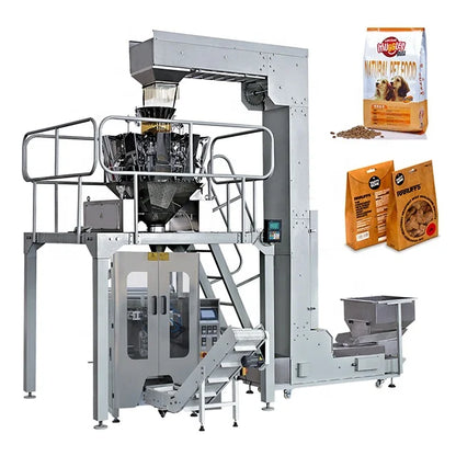 New PLC Fully Automatic Large Bag Pouches Packaging Machine for Industrial Pet Food for Manufacturing Plant