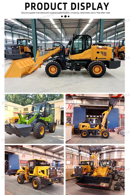 Forklift Loader Four-wheel Drive Construction Engineering Hydraulic Diesel Forklift Short-footed Tiger Wood Grabber