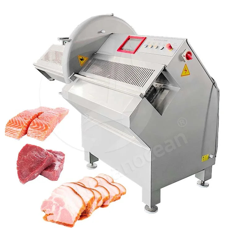 OCEAN Automatic Frozen Pork Belly Slice Machine Bacon Slicer Butcher Meat Steak Cut and Slice Machine