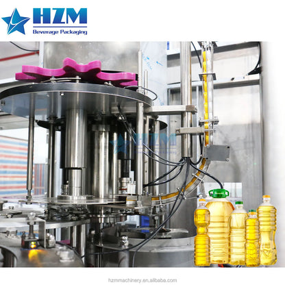 Automatic Edible Sunflower Oil Bottling Packaging Production Line / Plastic Bottle Cooking Oil Filling Capping Machine
