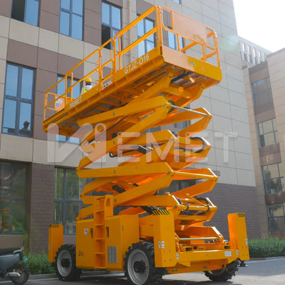 self-propelled rough terrain scissor lift mobile hydraulic diseal off road scissor lift work platform With Outriggers