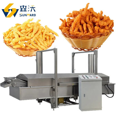 100-200 kg/h Small Output Fried Cheetos Fryer Snack Machine Curls Snack Flavoring System Processing Line