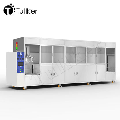 Tullker 135L Five Tanks PLC Automatic Cleaning Machine HMI Mechanical Manipulator Automated Industrial Ultrasonic Cleaner