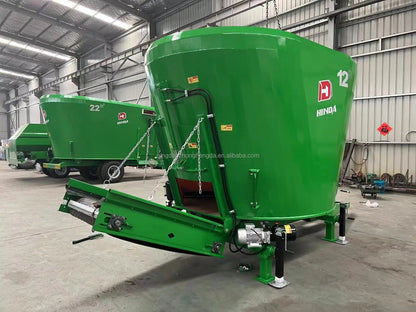 HINDA soybean and corn straw alfalfa grass cattle and sheep feed vertical TMR feed mixer