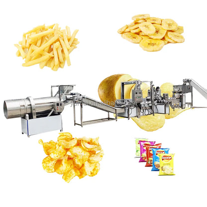 Support Installation Large Scale 2t/h Frozen French Fries Machine Fresh Potato Chips Production Line