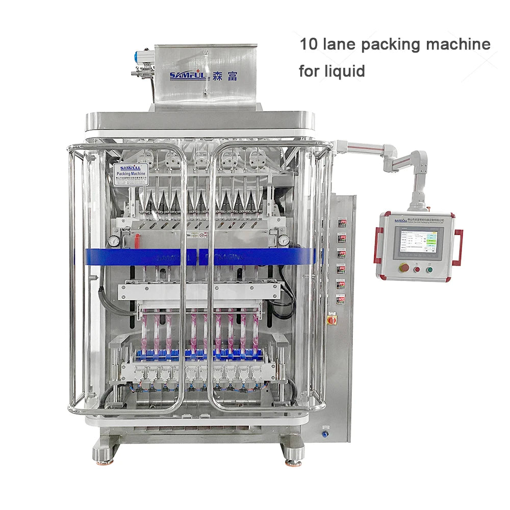 Automatic vffs multi lane peanut butter chili sauce tomato paste filling packaging machine ffs liquid packing sachet machine