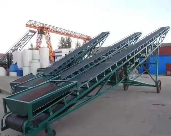 heavy duty mobile custom pattern conveyor belt kenya industrial conveyor belt system with hopper