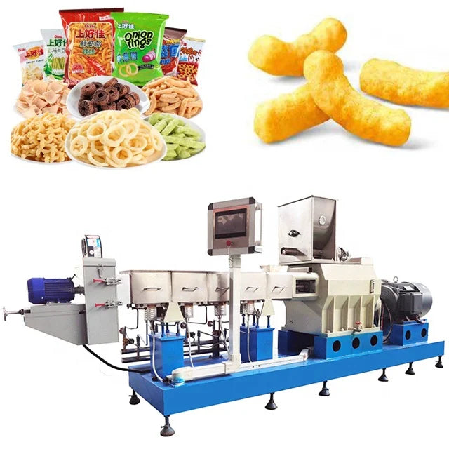 automatic corn snack extruder corn puff snacks extruding machinery double screw puff snacks food machine