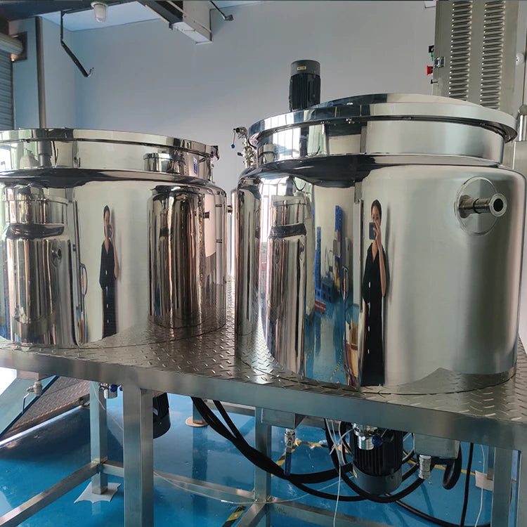 1000L emulsifying vacuum pot with oil and water pot can be customized to produce creams gels and skin care products