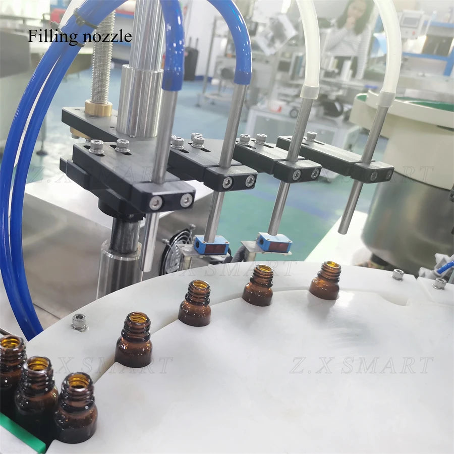 ZXSMART Automatic Monoblock Essential Oil Nail Polish Perfume Small Bottle Liquid Filling Capping Machine