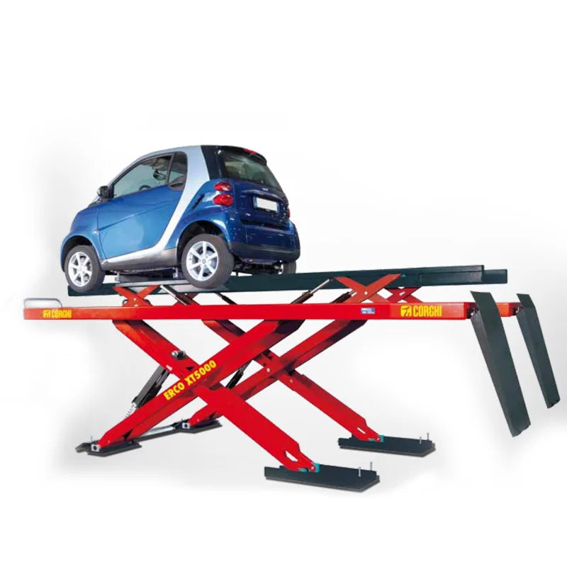 ERCO XT 5000 CTLT corghi lift low profile electrohydraulic under-wheel scissor lift Big shear lift