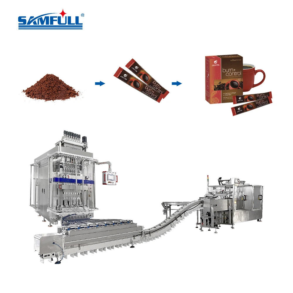 Samfull automatic multi lane instant coffee packing machine spice powder package machine sachet coffee filling packaging machine
