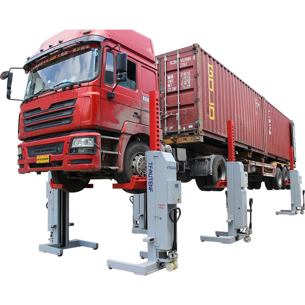 TFAUTENF cable-free heavy duty commercial vehicle column lift with 10000 lbs capacity for truck lift and bus maintenance