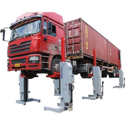 TFAUTENF cable-free heavy duty commercial vehicle column lift with 10000 lbs capacity for truck lift and bus maintenance