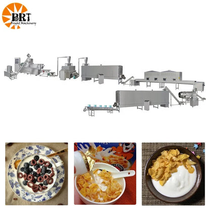 breakfast cereal manufacturing production line price corn flakes cereals processing drying extruder machine