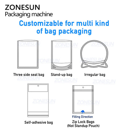 ZONESUN ZS-FSFM1 Full Automatic Auger Powder Food Doypack Premade Pouch Filling Sealing Machine