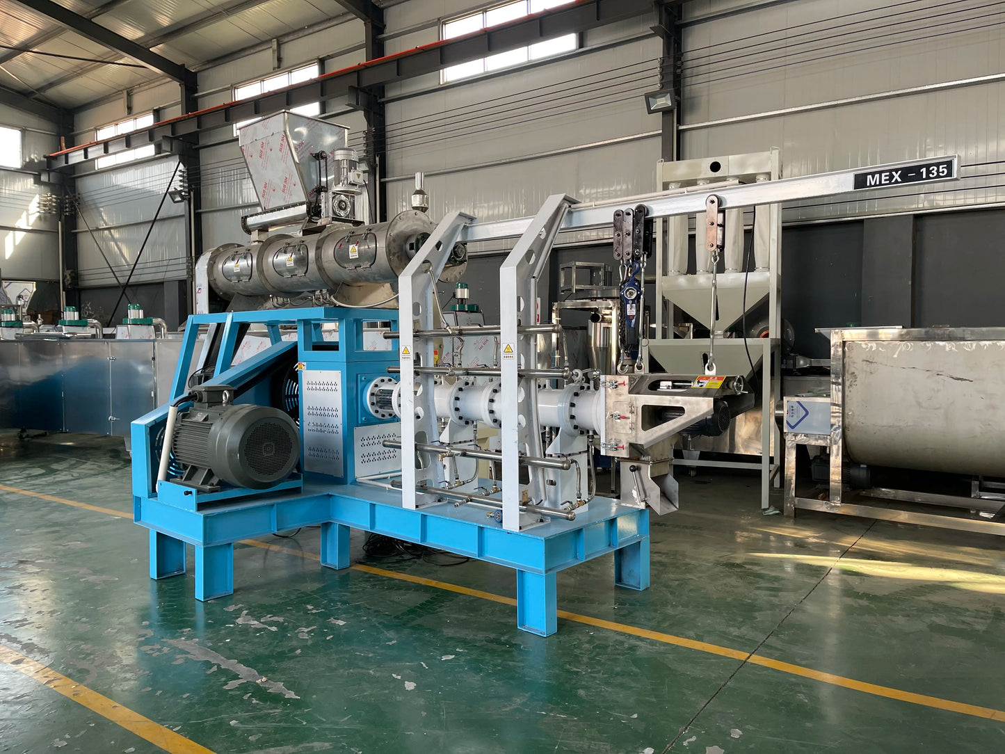 Twin Screw Wet Type Floating Fish Feed Extruder Machine