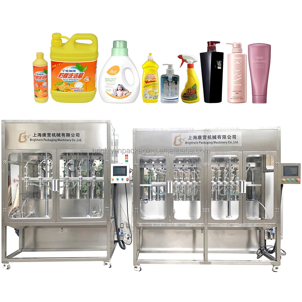 full automatic liquid detergent viscous liquid hair conditioner filling and packing machine