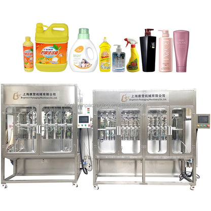 full automatic liquid detergent viscous liquid hair conditioner filling and packing machine