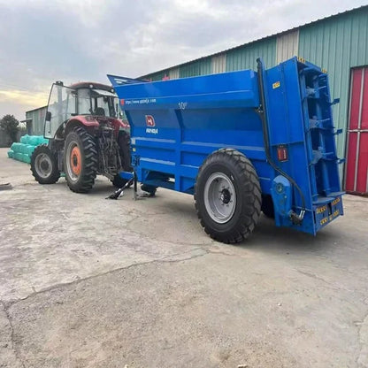 HINDATwin vertical rotary spiral manure spreader wet poultry litter livestock farm equipment implement forcow dung spreading