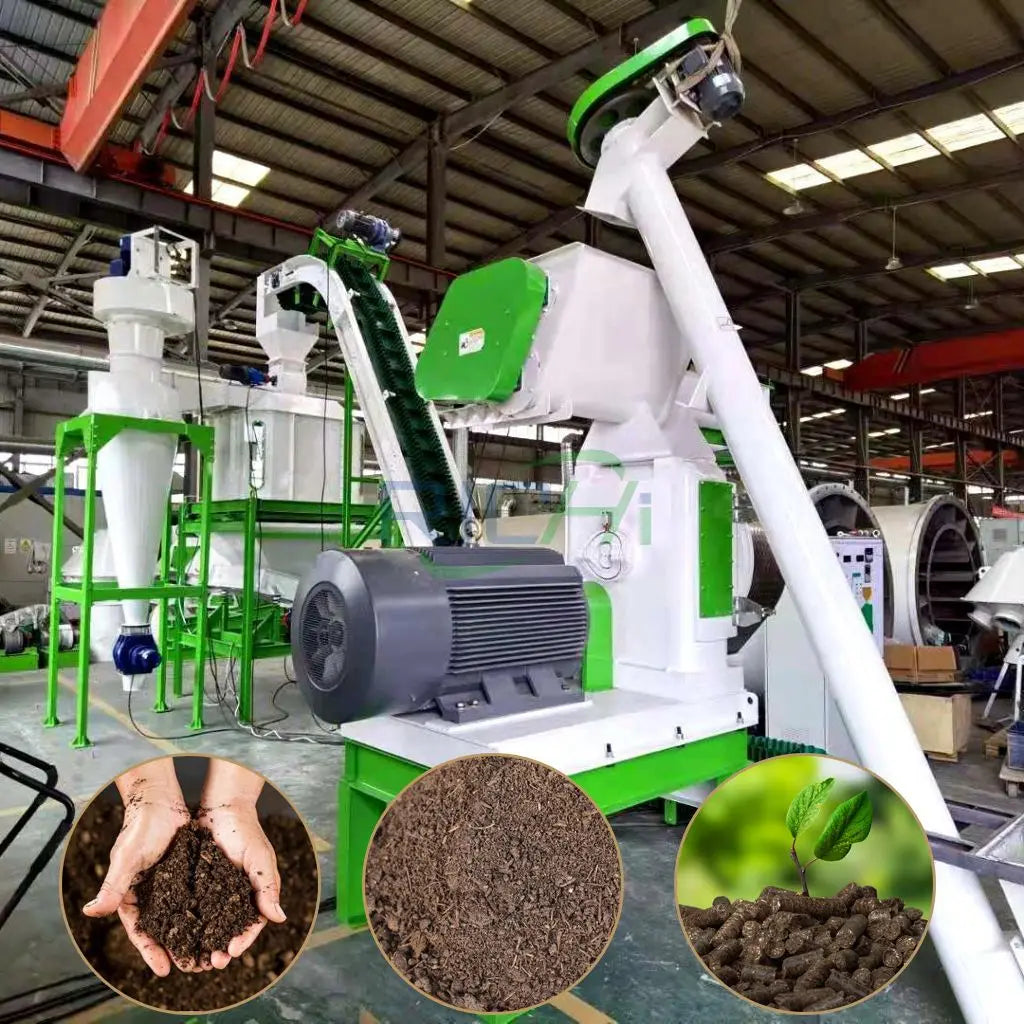 Automated 1-3 T/H Compost Machine Organic Waste Fertilizer Pellet Production Line For Sale