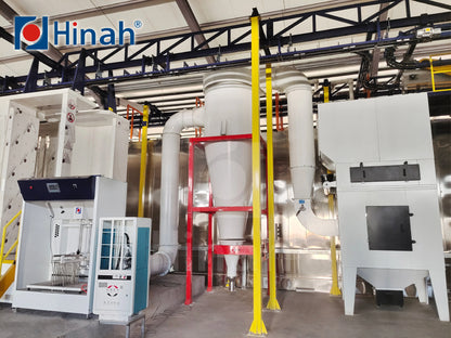 powder coating conveyor overhead line with loading unloading automatic running