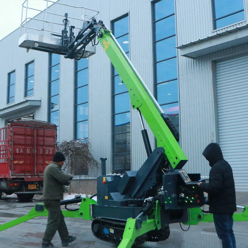 MORN 10m-16m hydraulic man lift spider towable boom lift spider elevator articulated tracked spider lift for aerial work